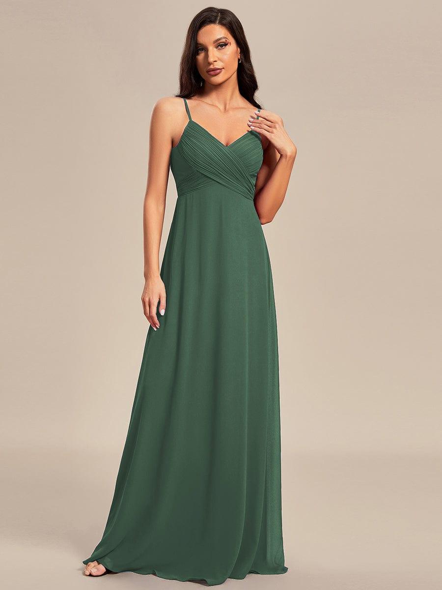 NOVA|Criss-Cross V-Neck Chiffon Backless A-Line Bridesmaid Dress