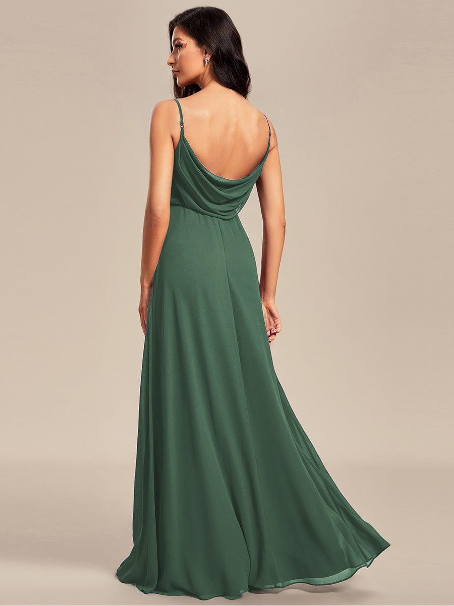 NOVA|Criss-Cross V-Neck Chiffon Backless A-Line Bridesmaid Dress