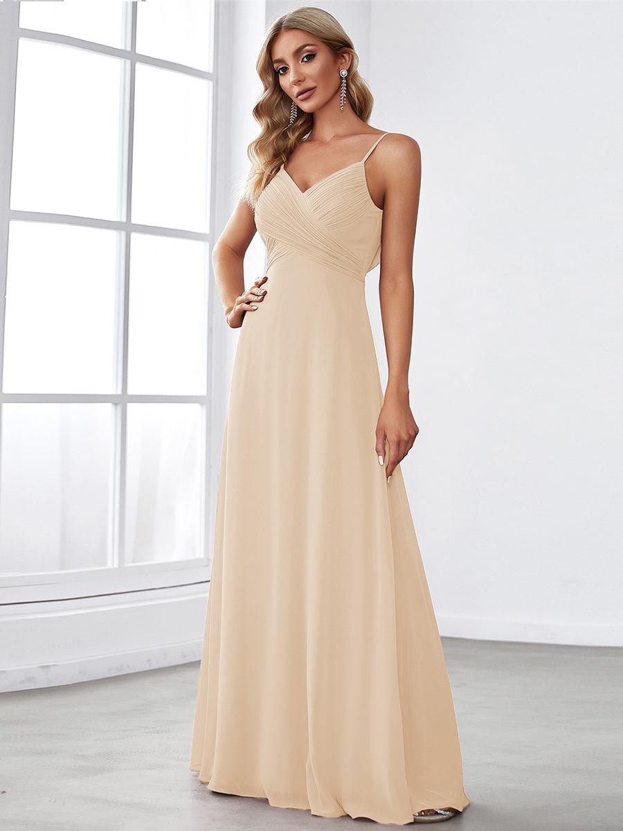 NOVA|Sweetheart Draped Back Maxi Bridesmaid Dress