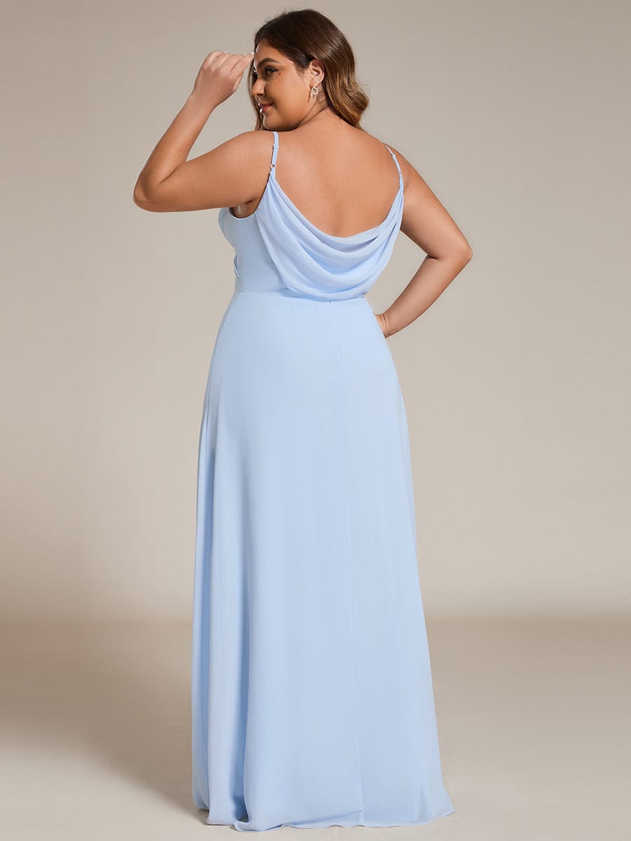 pretty NOVA|Plus Size Draped Back Criss-Cross Chiffon A-Line Bridesmaid Dress