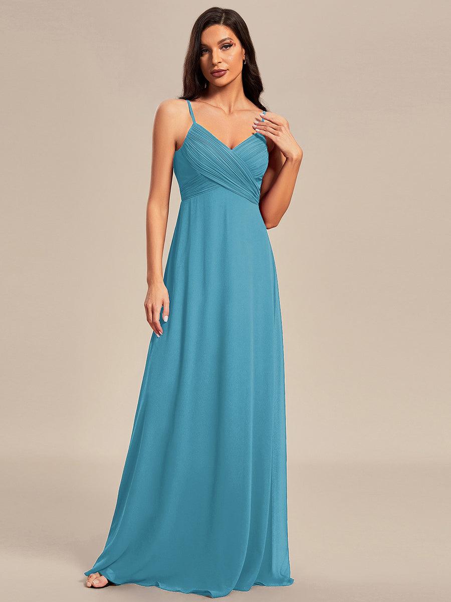 NOVA|Criss-Cross V-Neck Chiffon Backless A-Line Bridesmaid Dress