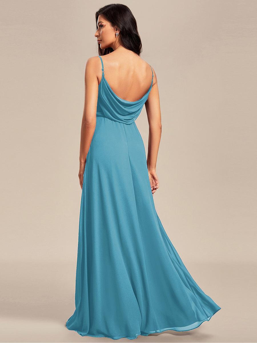 NOVA|Sweetheart Draped Back Maxi Bridesmaid Dress