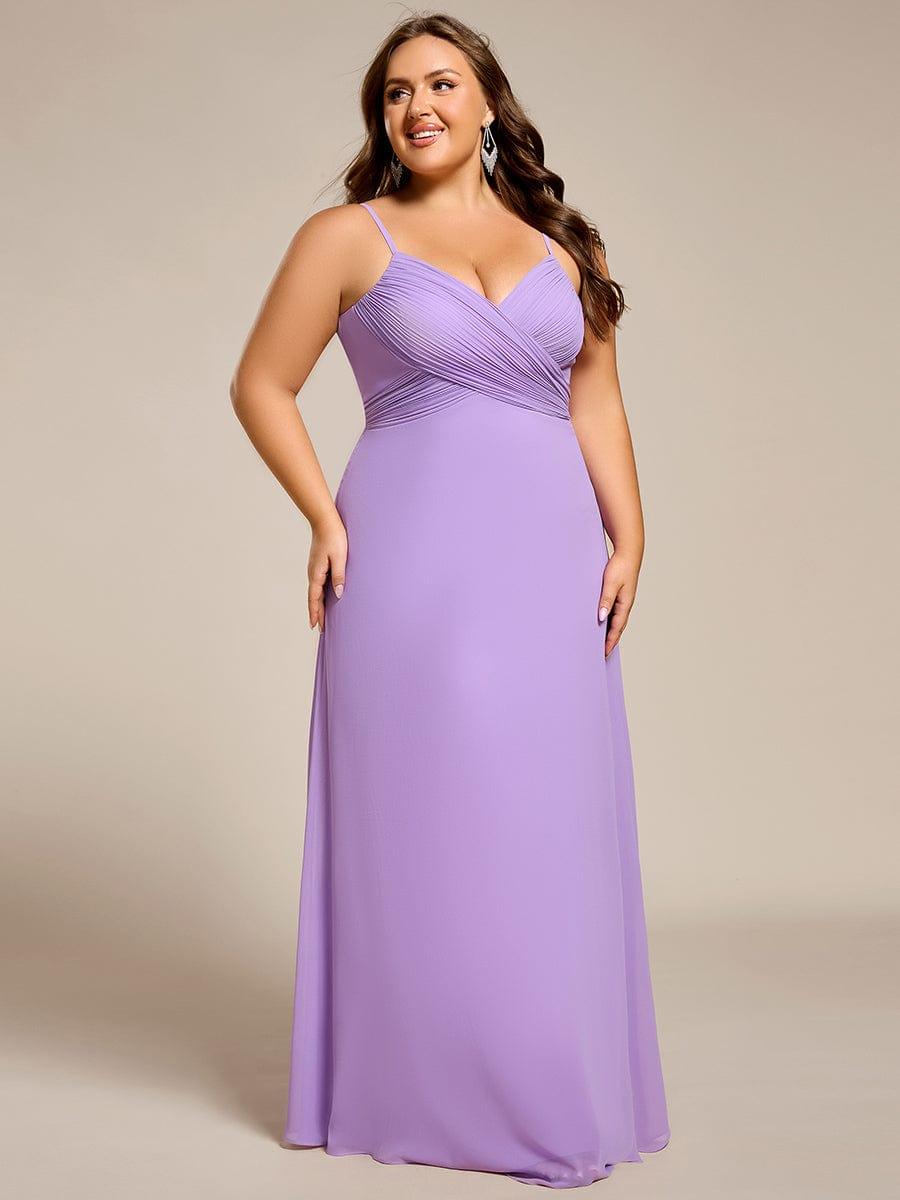 pretty NOVA|Plus Size Draped Back Criss-Cross Chiffon A-Line Bridesmaid Dress