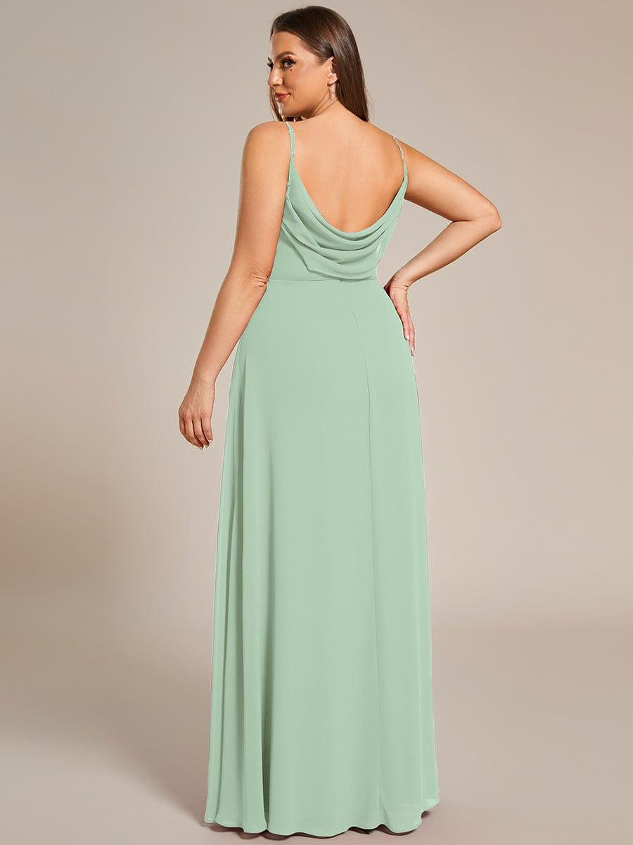 pretty NOVA|Plus Size Draped Back Criss-Cross Chiffon A-Line Bridesmaid Dress