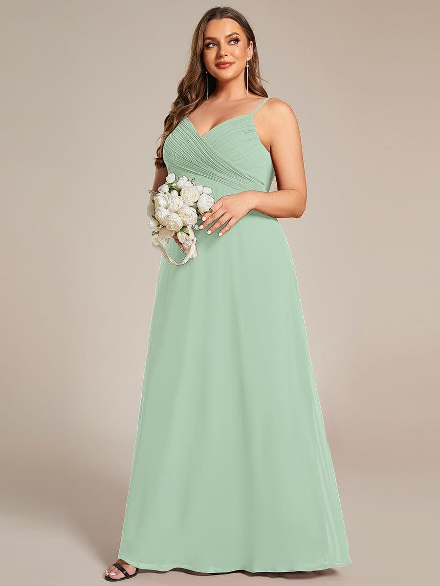 pretty NOVA|Plus Size Draped Back Criss-Cross Chiffon A-Line Bridesmaid Dress