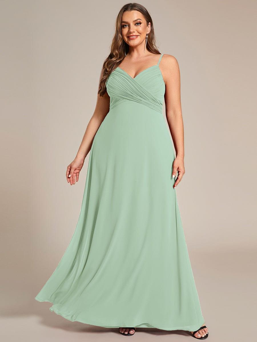 pretty NOVA|Plus Size Draped Back Criss-Cross Chiffon A-Line Bridesmaid Dress