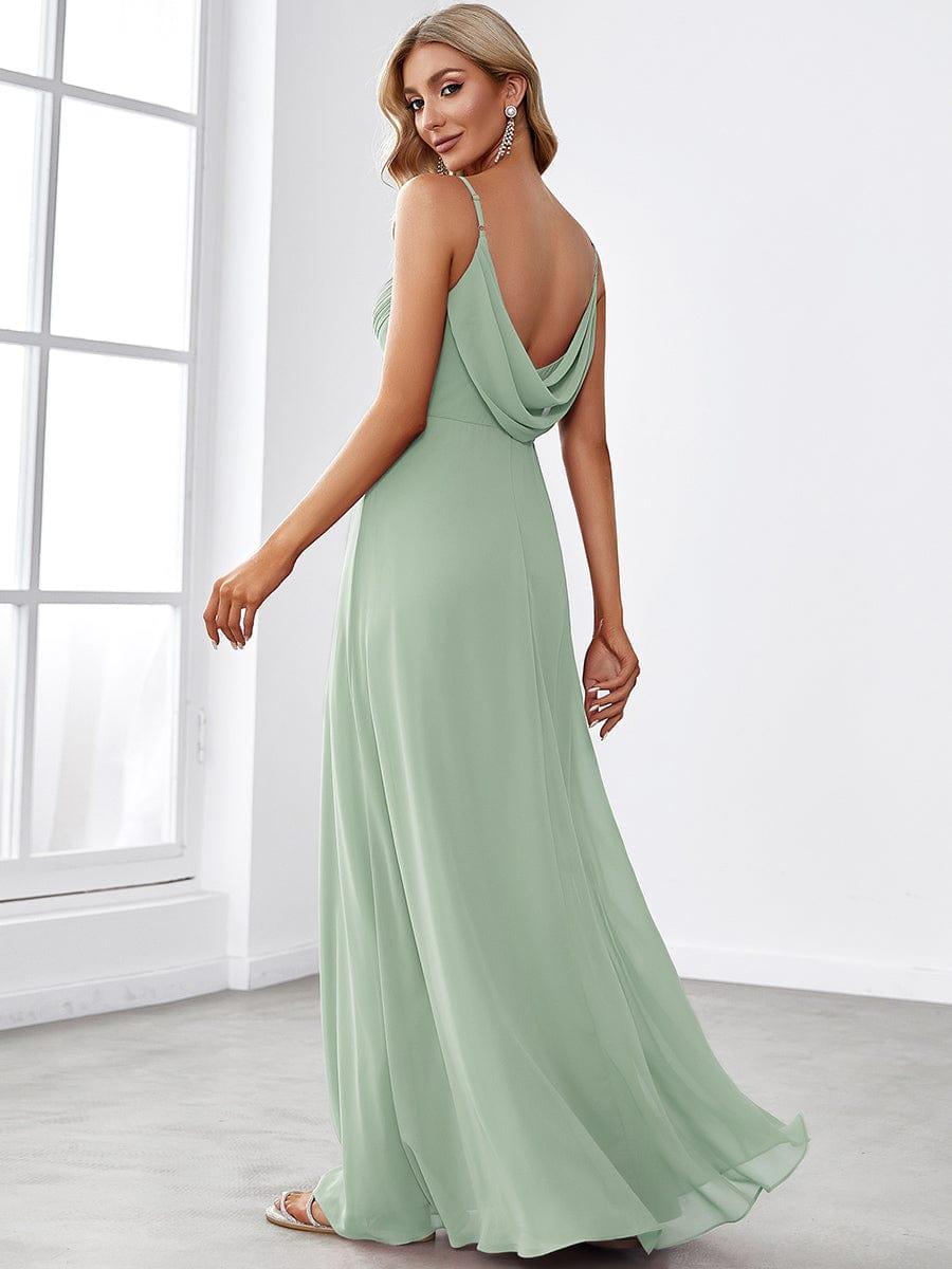 NOVA|Criss-Cross V-Neck Chiffon Backless A-Line Bridesmaid Dress