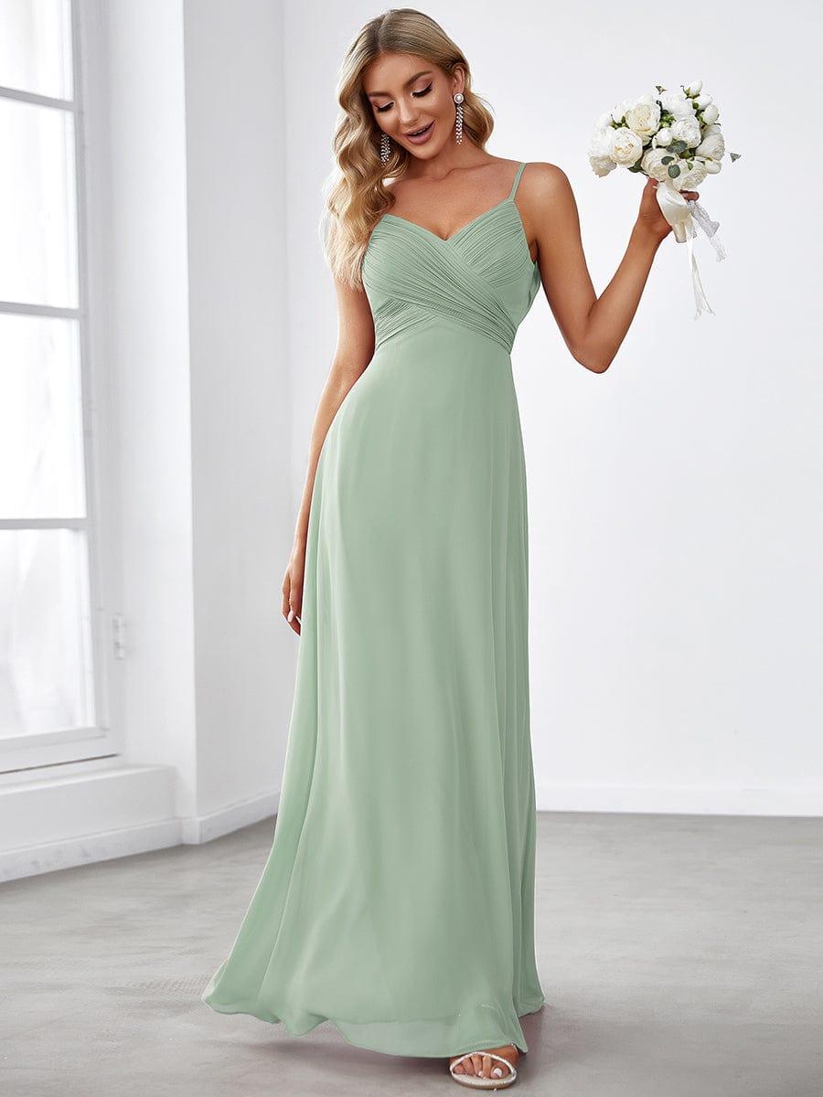 NOVA|Criss-Cross V-Neck Chiffon Backless A-Line Bridesmaid Dress