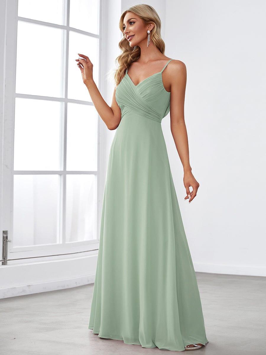 NOVA|Criss-Cross V-Neck Chiffon Backless A-Line Bridesmaid Dress