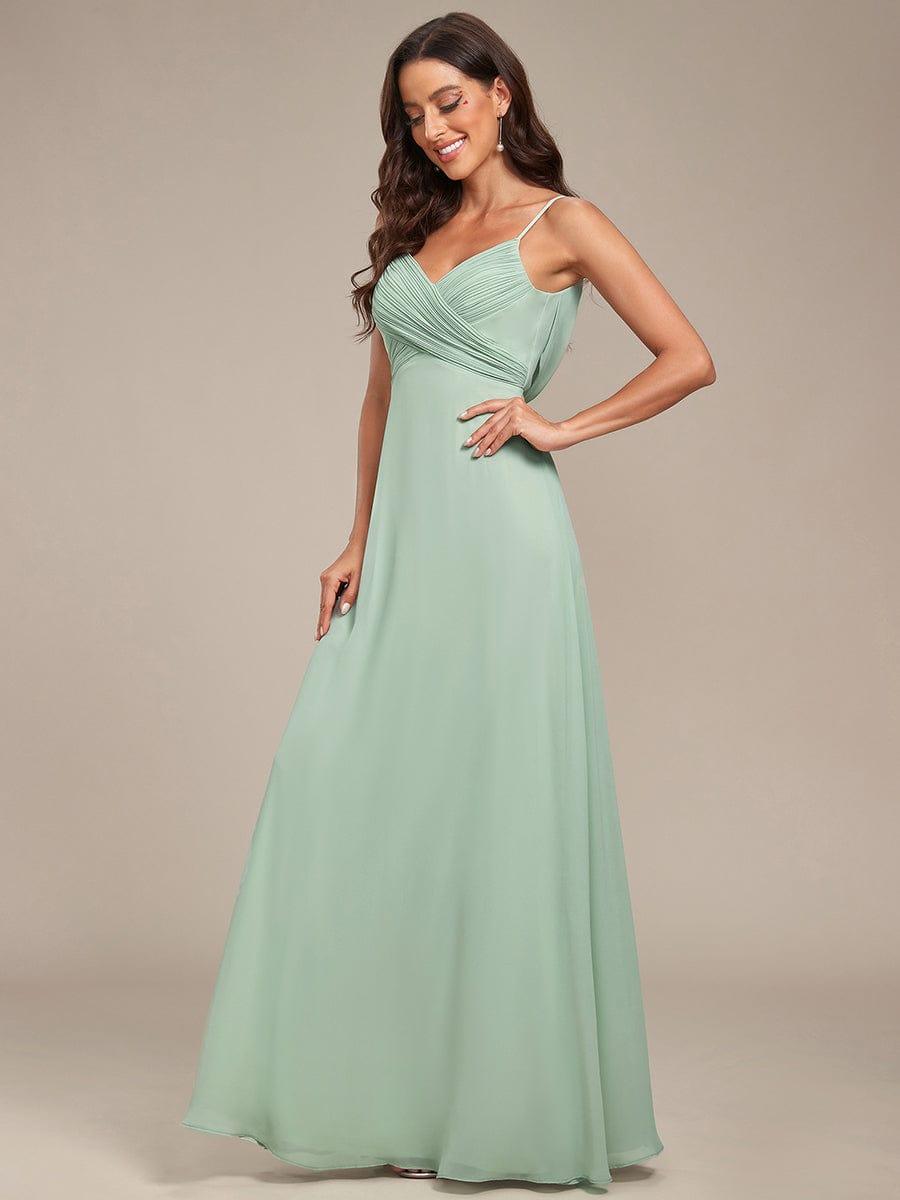 NOVA|Criss-Cross V-Neck Chiffon Backless A-Line Bridesmaid Dress