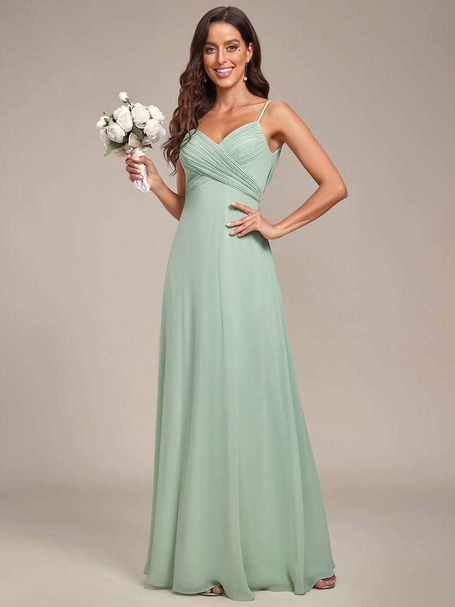 NOVA|Criss-Cross V-Neck Chiffon Backless A-Line Bridesmaid Dress