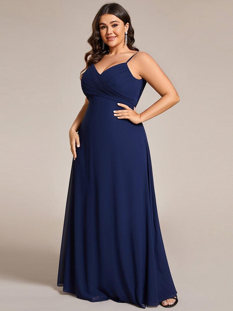 pretty NOVA|Plus Size Draped Back Criss-Cross Chiffon A-Line Bridesmaid Dress