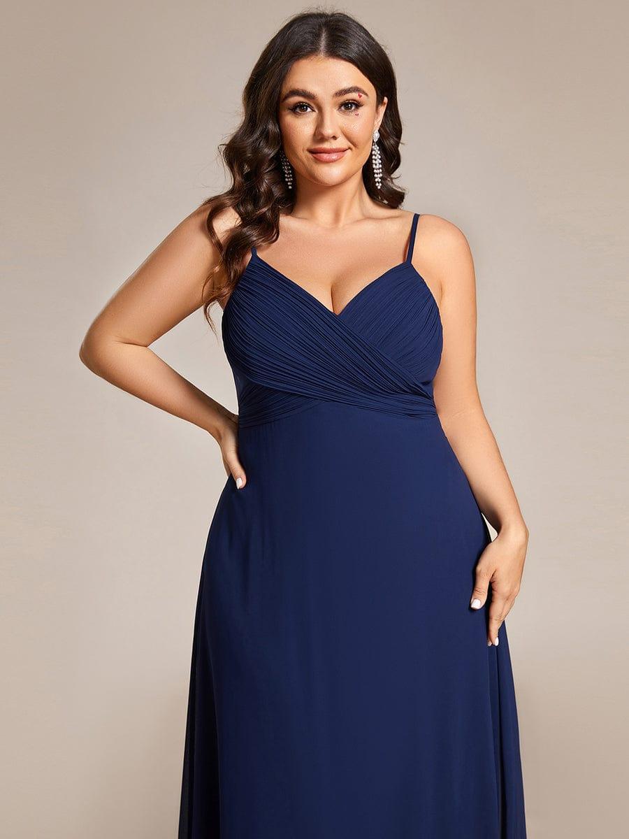 pretty NOVA|Plus Size Draped Back Criss-Cross Chiffon A-Line Bridesmaid Dress