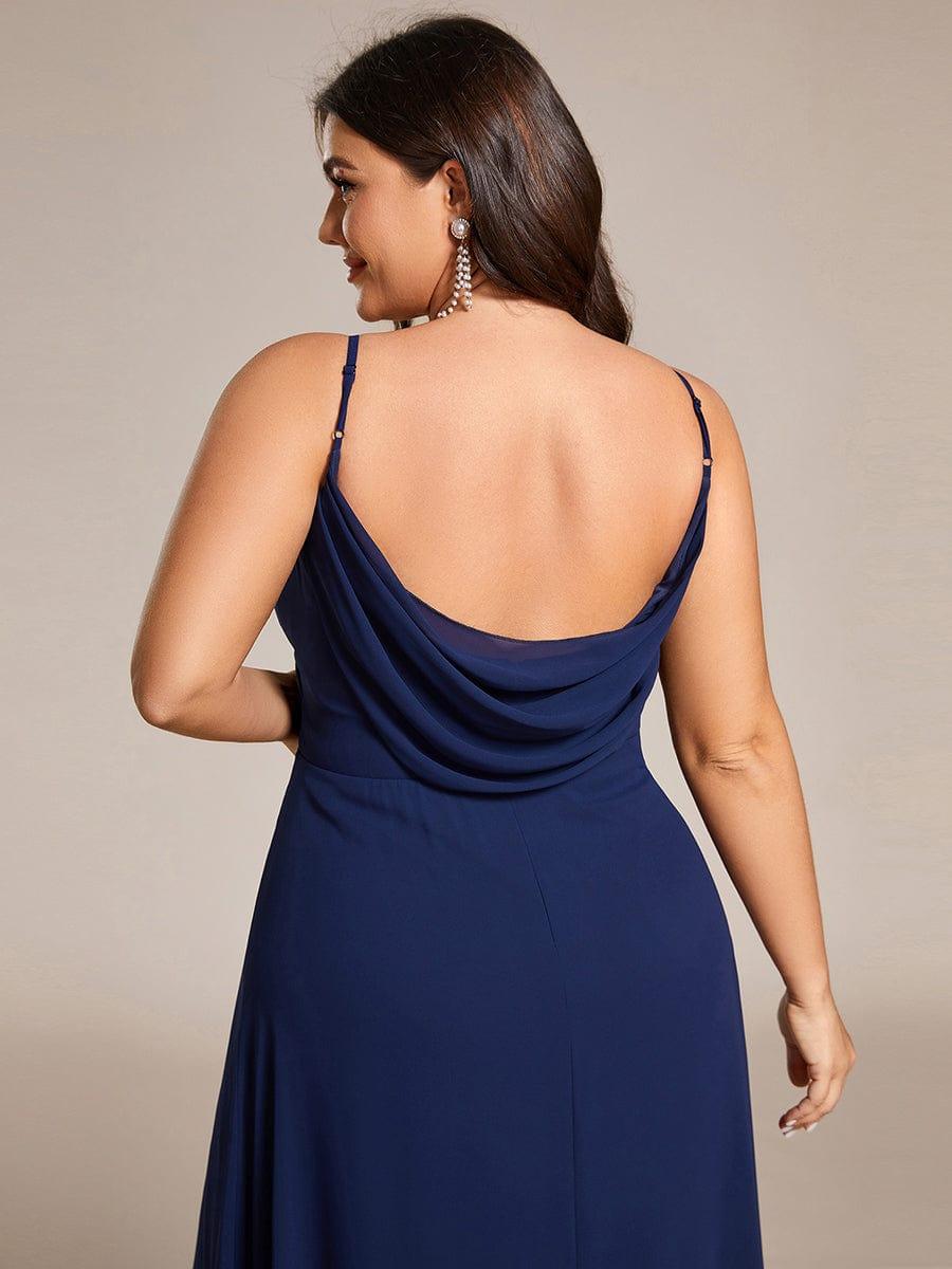 pretty NOVA|Plus Size Draped Back Criss-Cross Chiffon A-Line Bridesmaid Dress