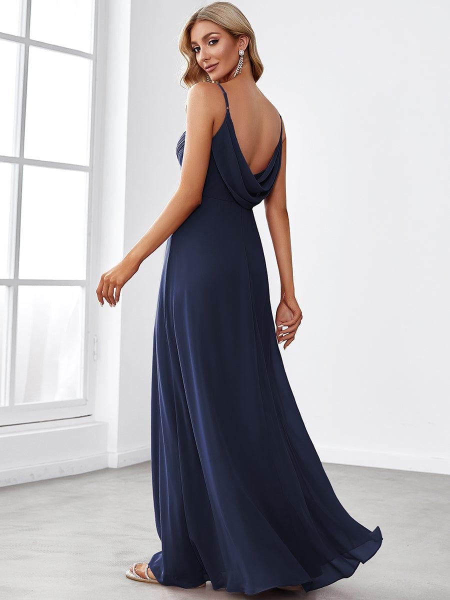 NOVA|Criss-Cross V-Neck Chiffon Backless A-Line Bridesmaid Dress