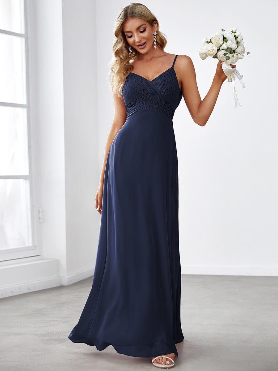 NOVA|Criss-Cross V-Neck Chiffon Backless A-Line Bridesmaid Dress