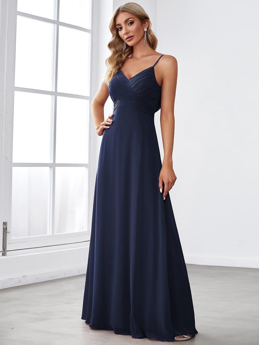NOVA|Criss-Cross V-Neck Chiffon Backless A-Line Bridesmaid Dress