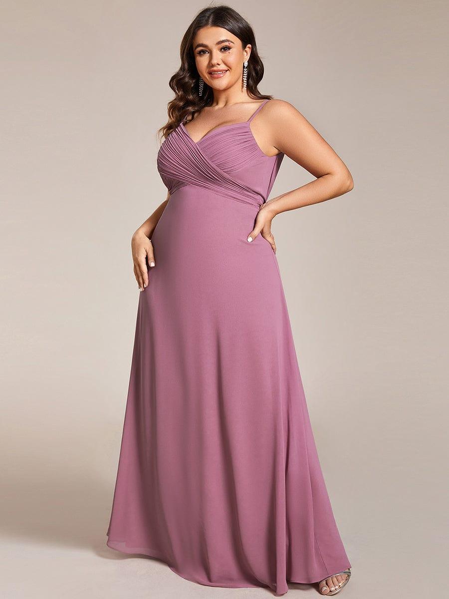 pretty NOVA|Plus Size Draped Back Criss-Cross Chiffon A-Line Bridesmaid Dress