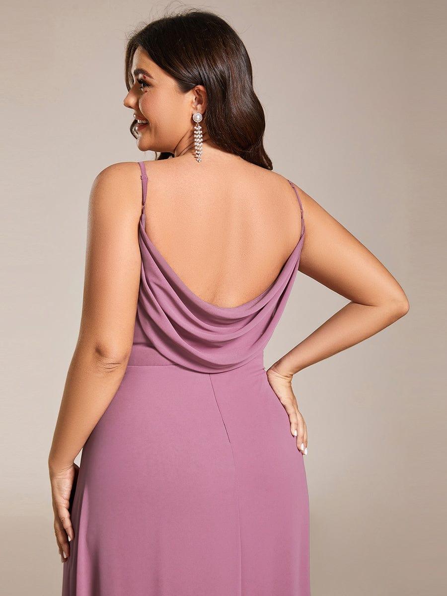 NOVA|Criss-Cross V-Neck Chiffon Backless A-Line Bridesmaid Dress