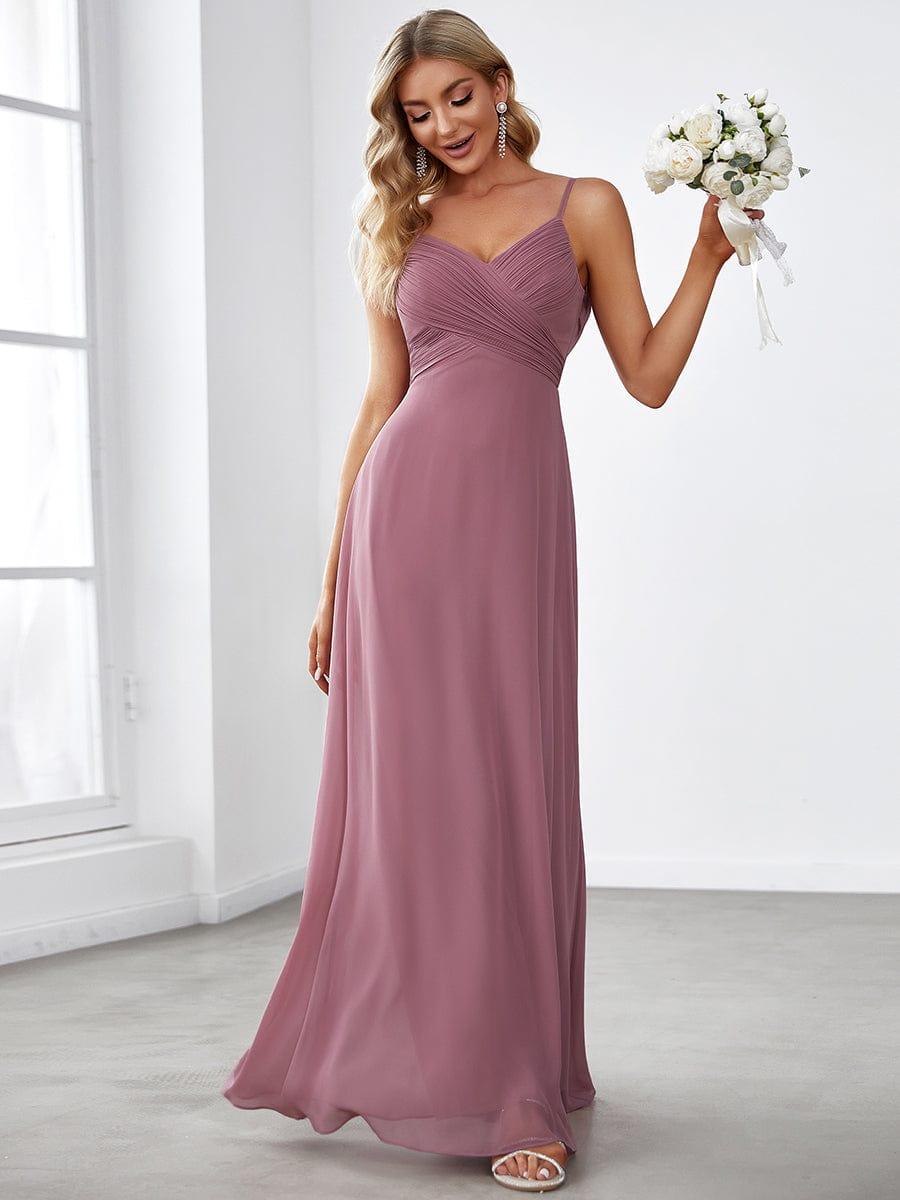 NOVA|Criss-Cross V-Neck Chiffon Backless A-Line Bridesmaid Dress