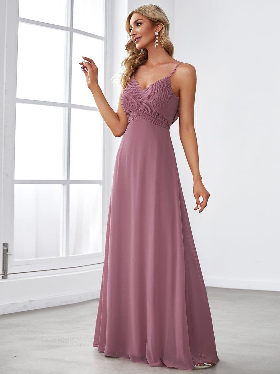 NOVA|Criss-Cross V-Neck Chiffon Backless A-Line Bridesmaid Dress