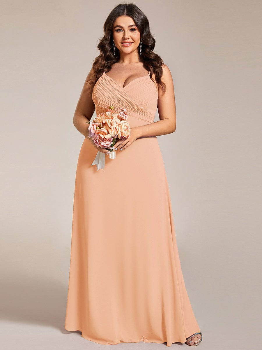NOVA|Criss-Cross V-Neck Chiffon Backless A-Line Bridesmaid Dress