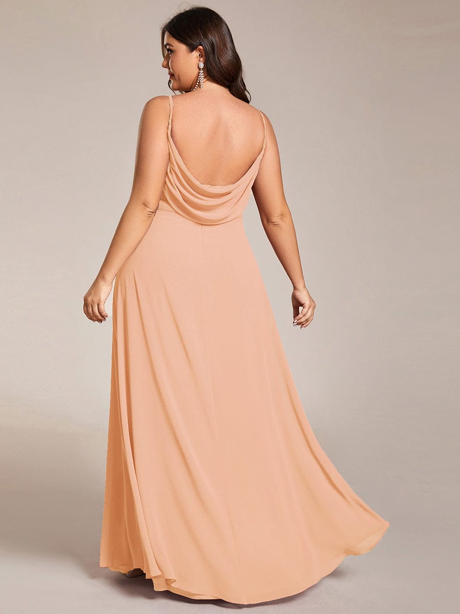 NOVA|Criss-Cross V-Neck Chiffon Backless A-Line Bridesmaid Dress