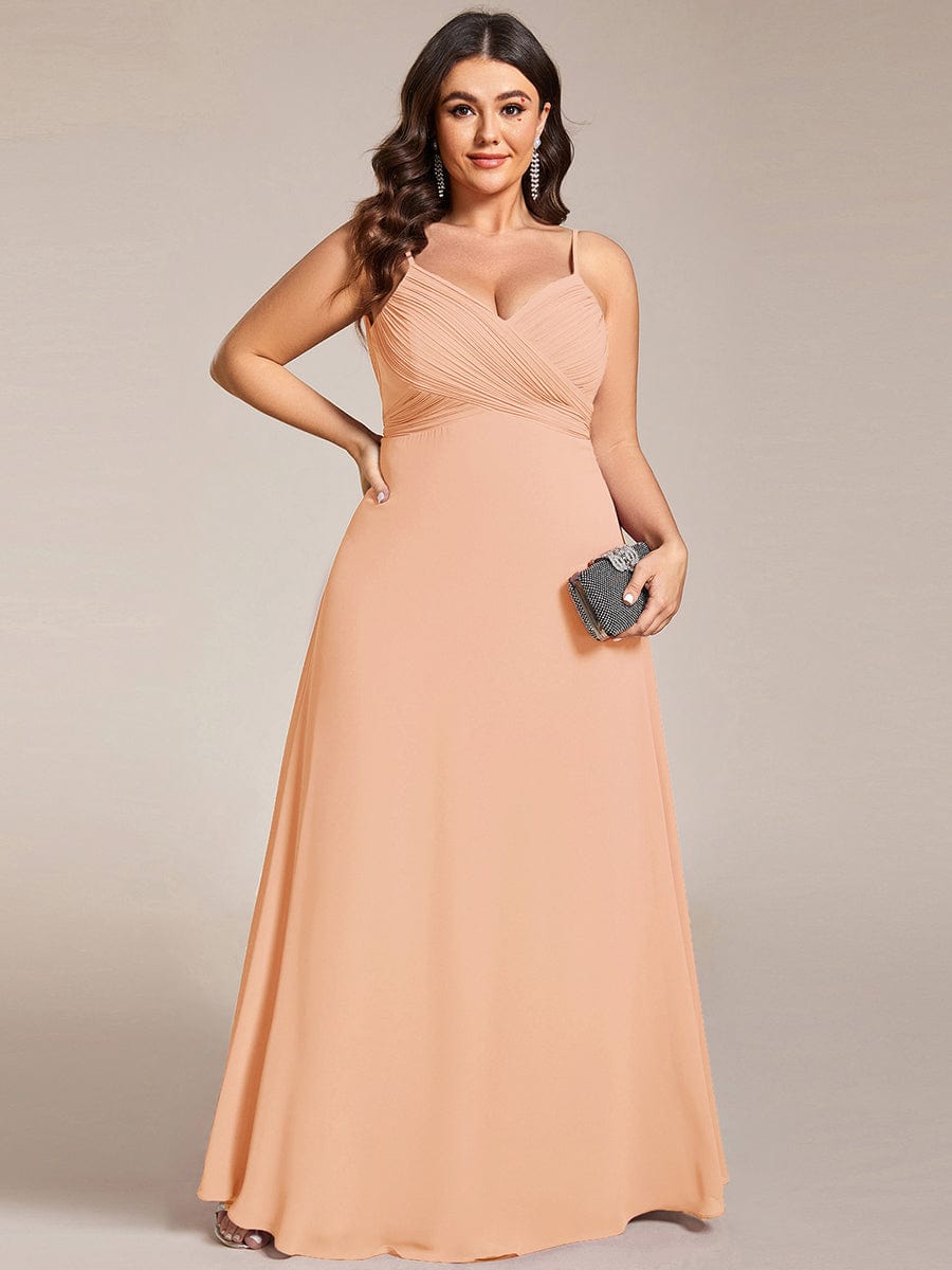 NOVA|Criss-Cross V-Neck Chiffon Backless A-Line Bridesmaid Dress