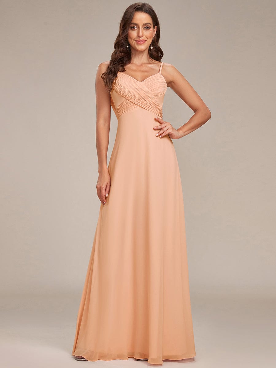 NOVA|Criss-Cross V-Neck Chiffon Backless A-Line Bridesmaid Dress