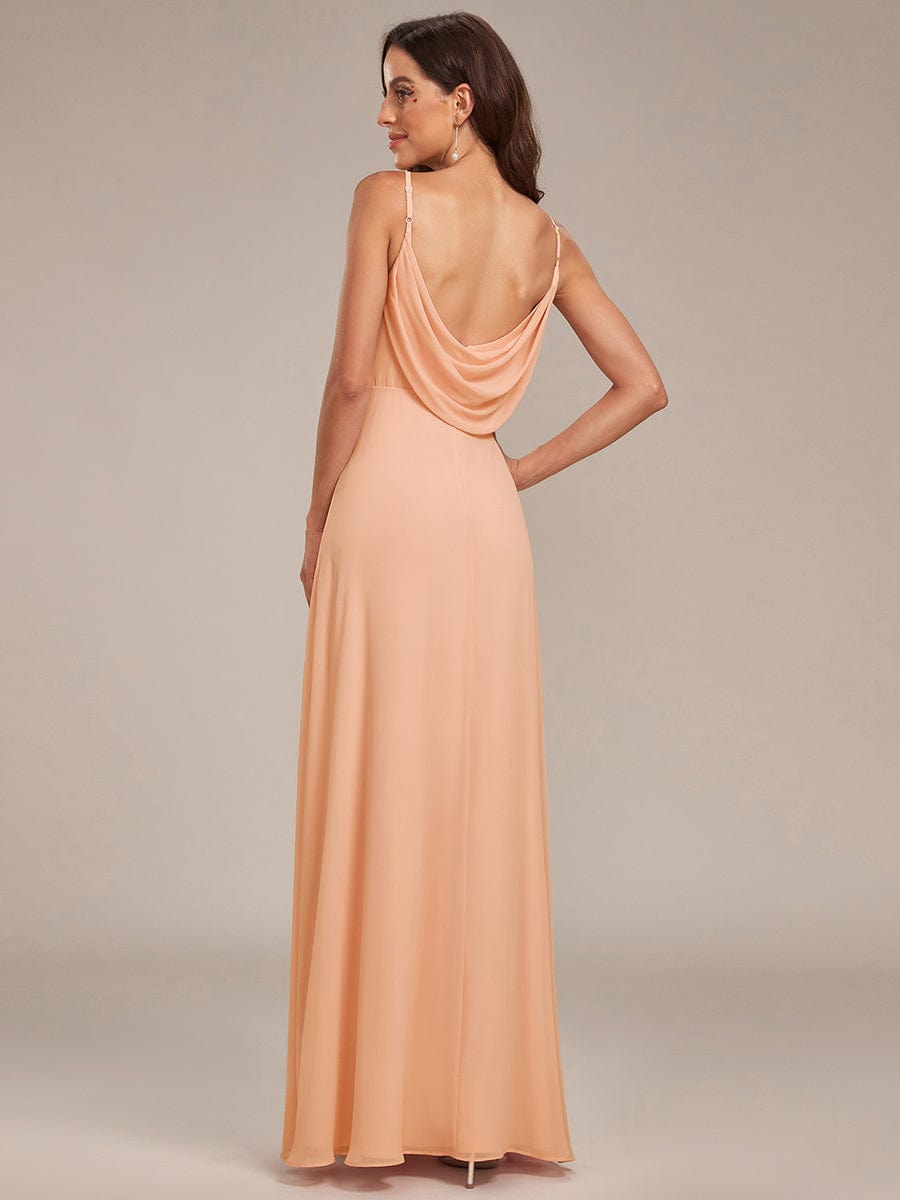 NOVA|Criss-Cross V-Neck Chiffon Backless A-Line Bridesmaid Dress