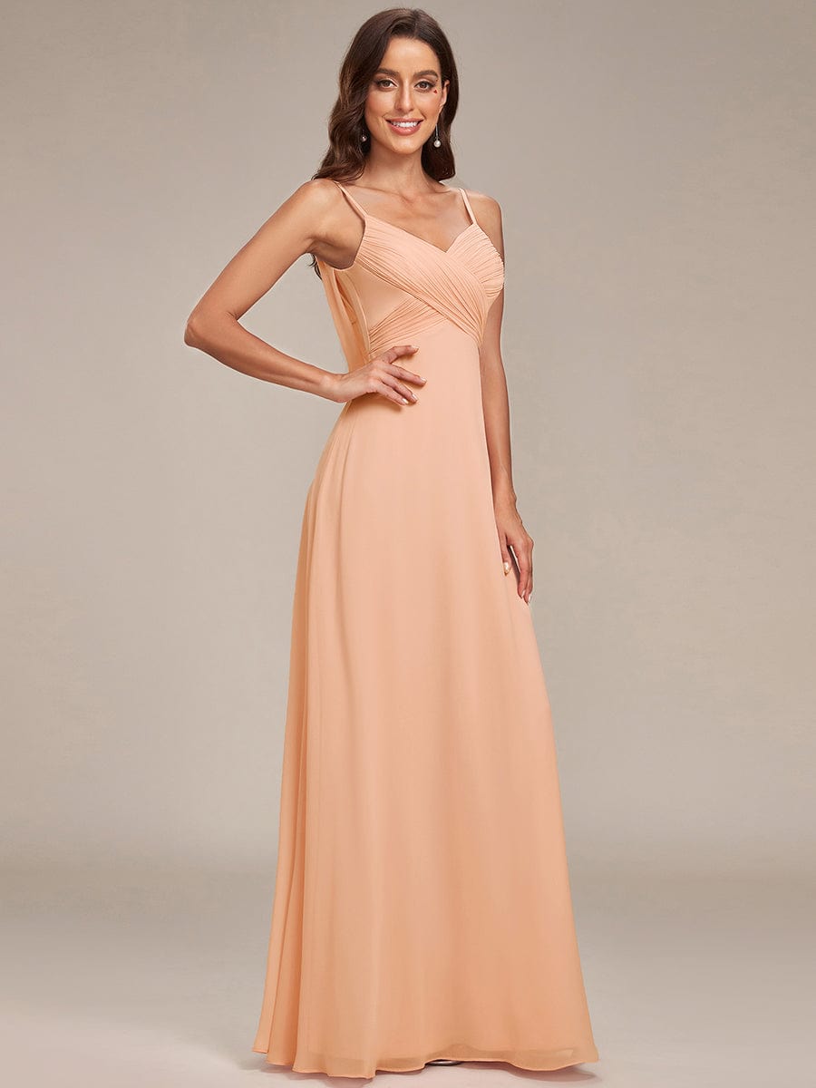 NOVA|Criss-Cross V-Neck Chiffon Backless A-Line Bridesmaid Dress