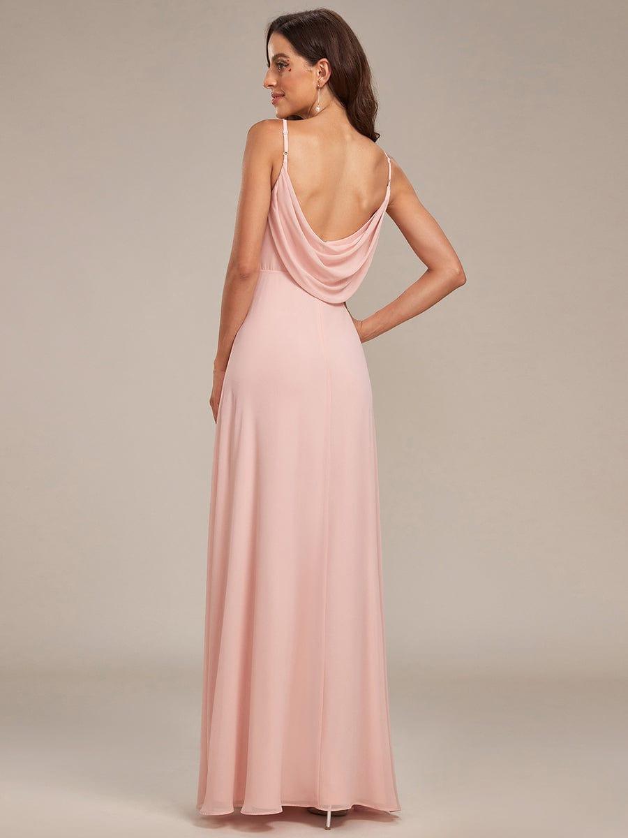 NOVA|Criss-Cross V-Neck Chiffon Backless A-Line Bridesmaid Dress