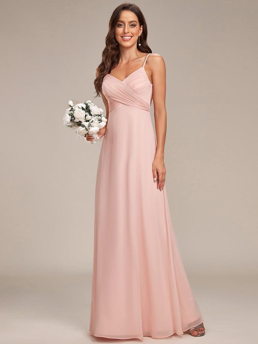 NOVA|Criss-Cross V-Neck Chiffon Backless A-Line Bridesmaid Dress