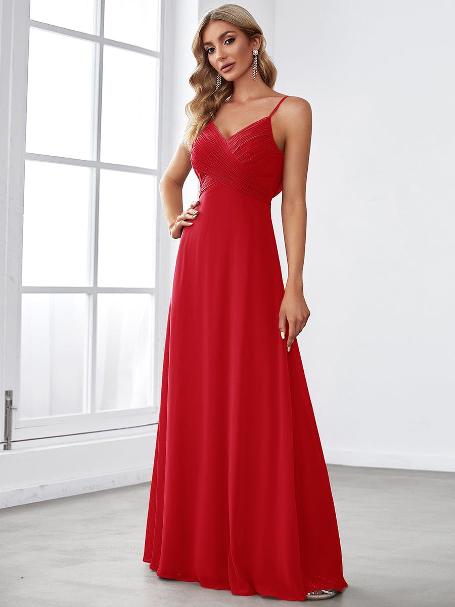 NOVA|Sweetheart Draped Back Maxi Bridesmaid Dress