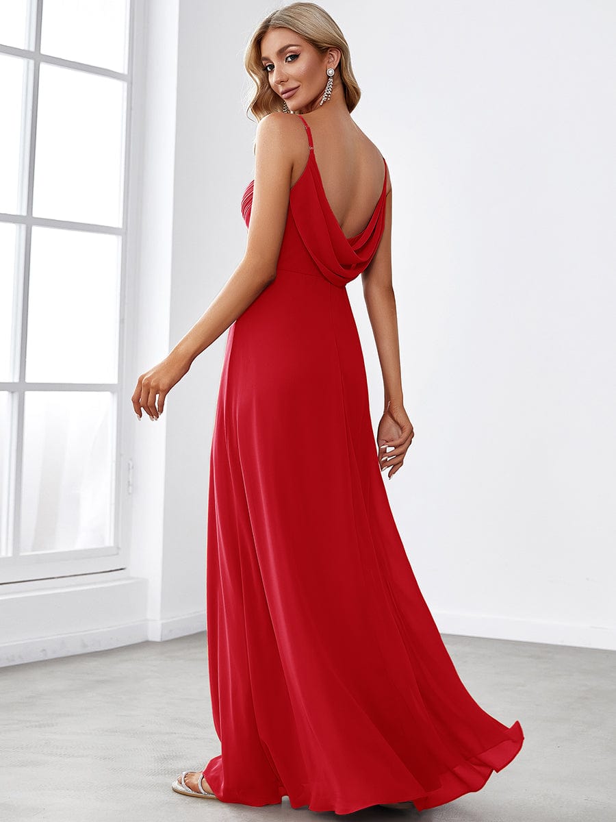 NOVA|Sweetheart Draped Back Maxi Bridesmaid Dress