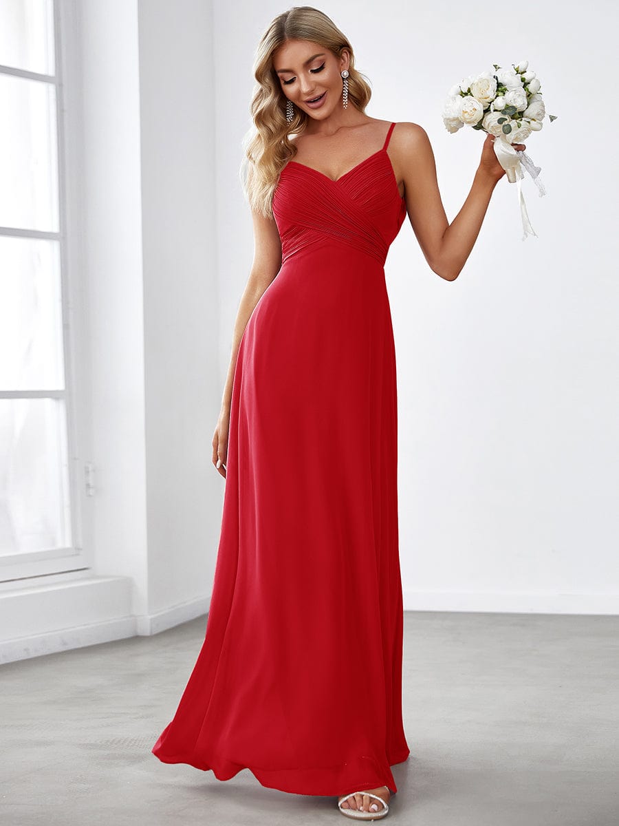 NOVA|Sweetheart Draped Back Maxi Bridesmaid Dress