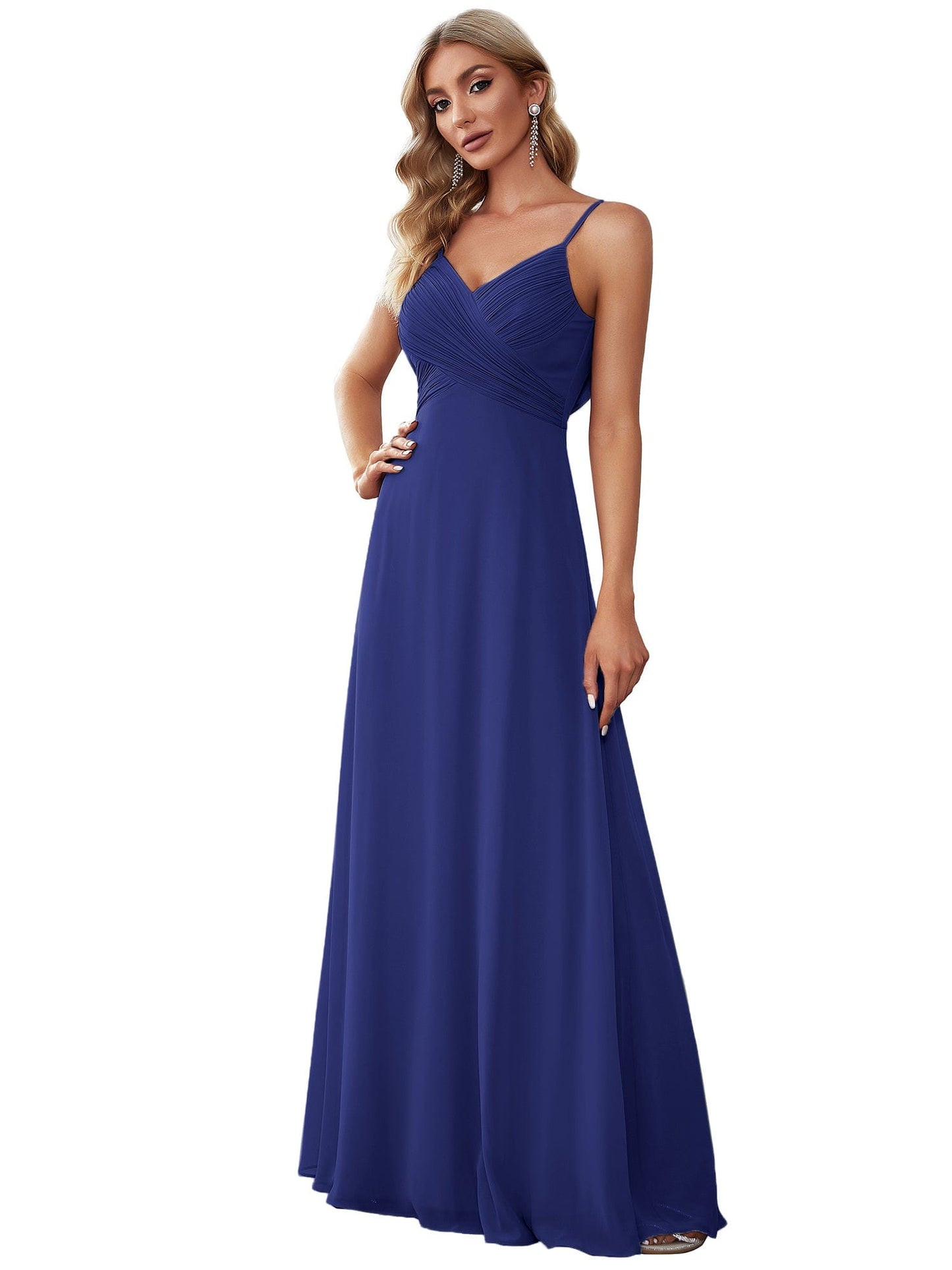 NOVA|Sweetheart Draped Back Maxi Bridesmaid Dress