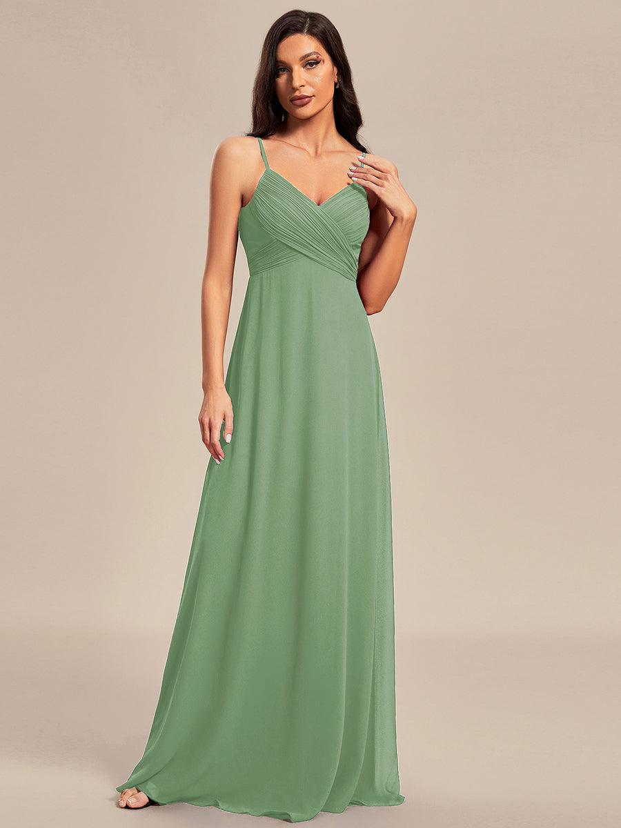 NOVA|Criss-Cross V-Neck Chiffon Backless A-Line Bridesmaid Dress