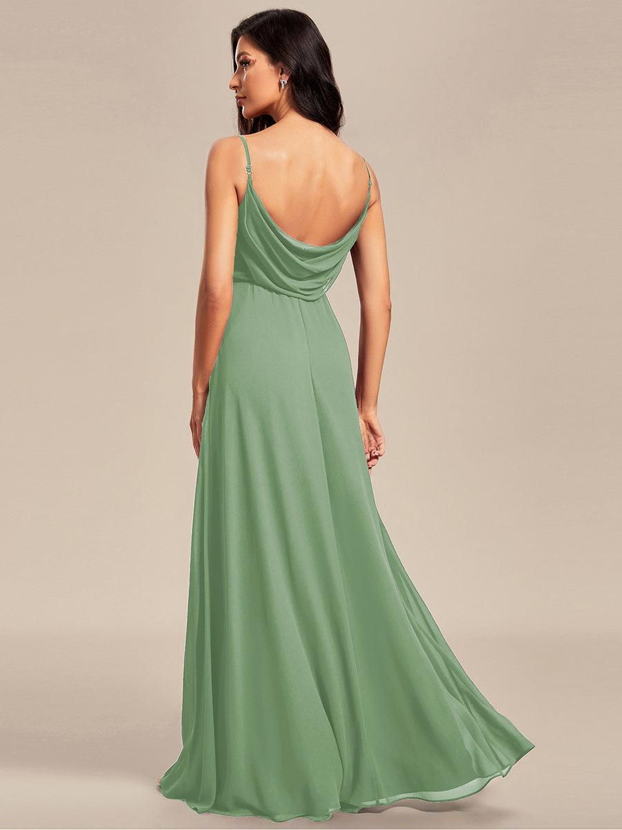 NOVA|Criss-Cross V-Neck Chiffon Backless A-Line Bridesmaid Dress