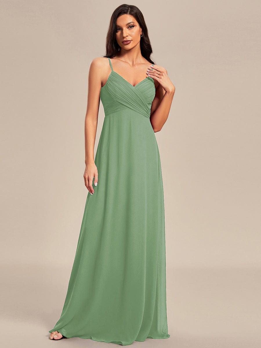 NOVA|Sweetheart Draped Back Maxi Bridesmaid Dress