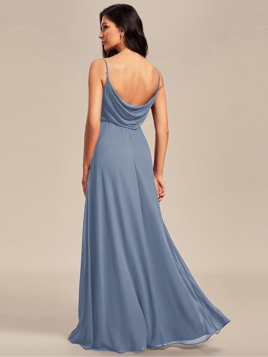 NOVA|Sweetheart Draped Back Maxi Bridesmaid Dress