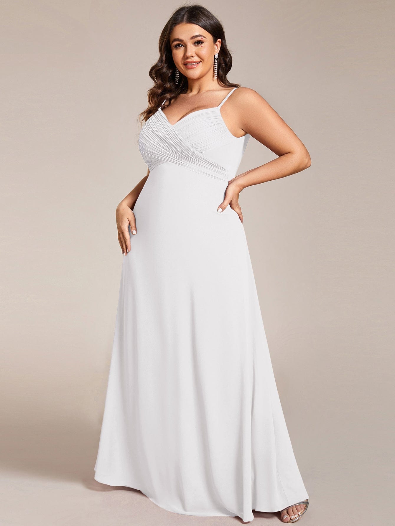 NOVA|Criss-Cross V-Neck Chiffon Backless A-Line Bridesmaid Dress