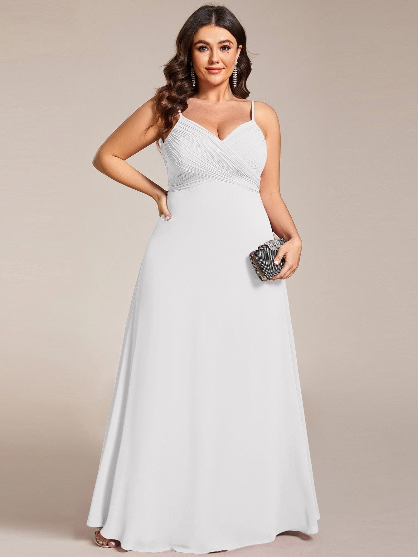 NOVA|Criss-Cross V-Neck Chiffon Backless A-Line Bridesmaid Dress