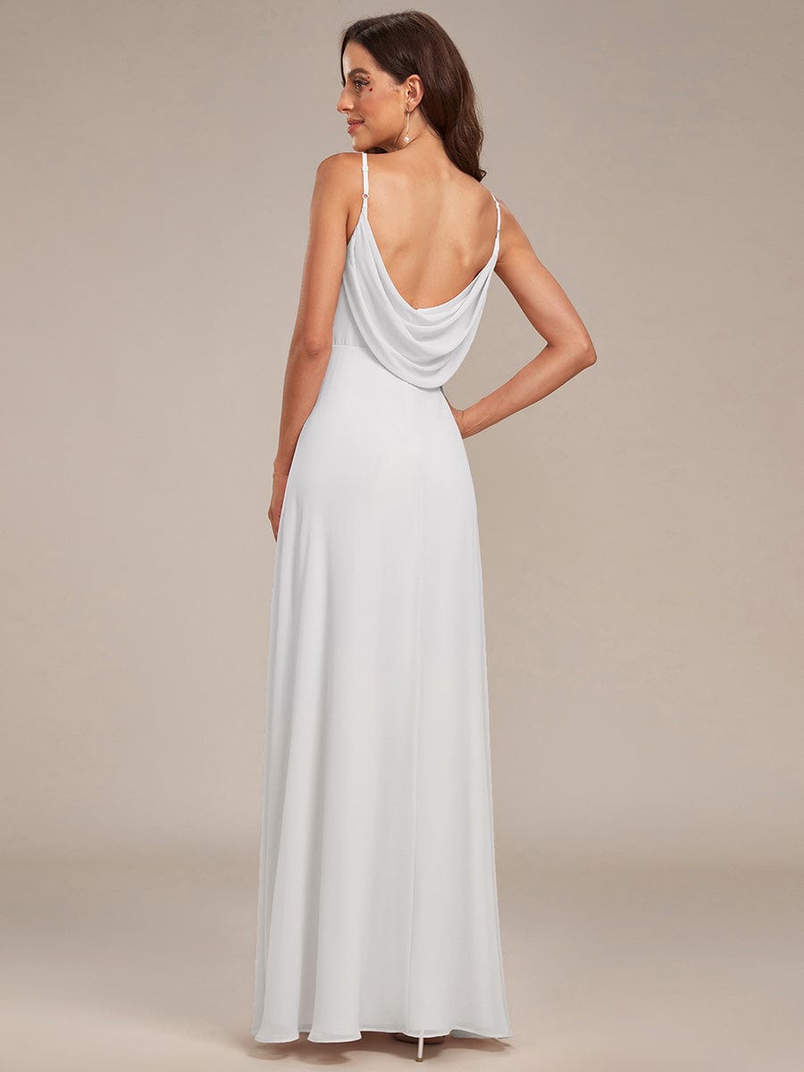 NOVA|Criss-Cross V-Neck Chiffon Backless A-Line Bridesmaid Dress