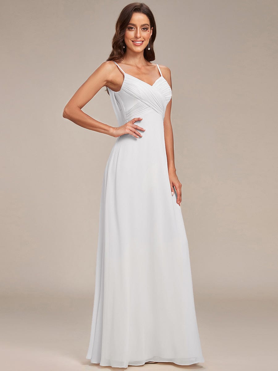 NOVA|Criss-Cross V-Neck Chiffon Backless A-Line Bridesmaid Dress
