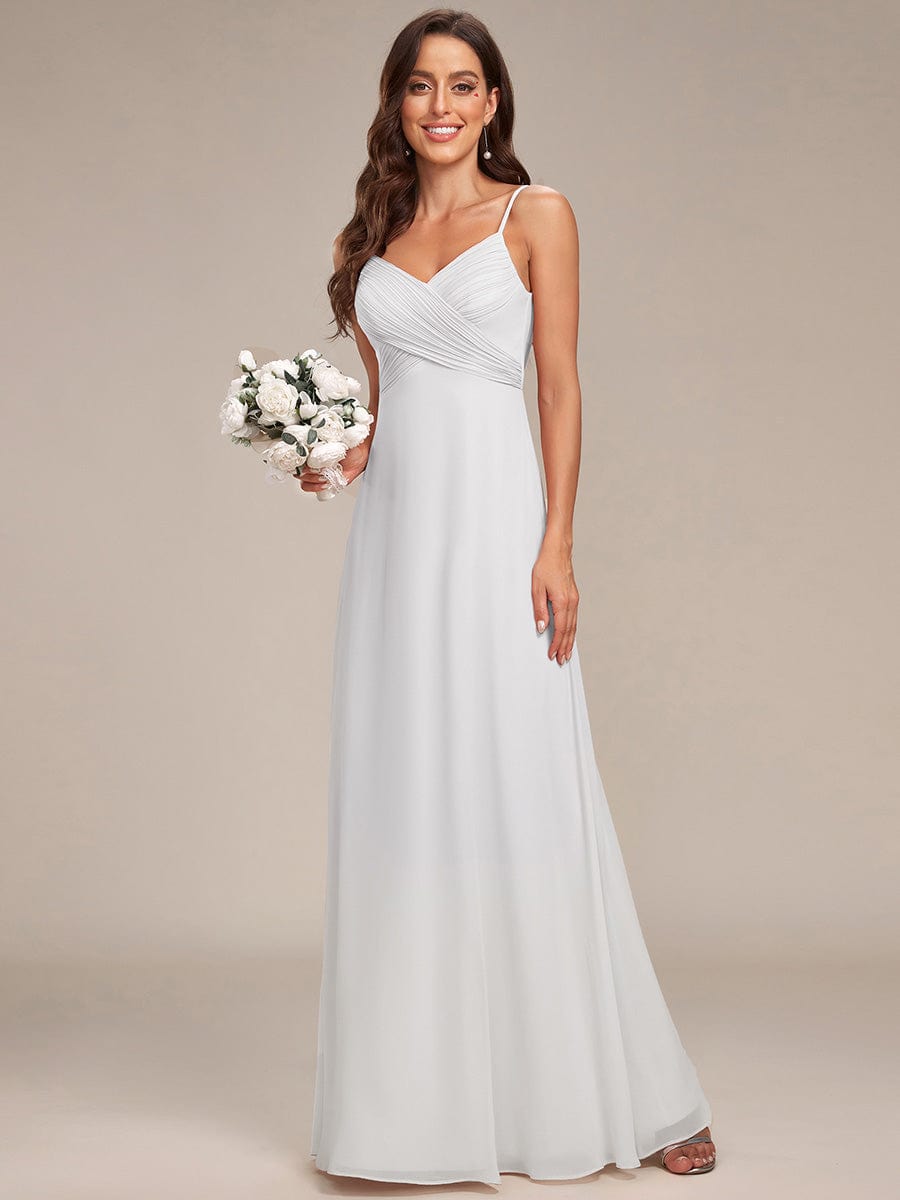 NOVA|Criss-Cross V-Neck Chiffon Backless A-Line Bridesmaid Dress