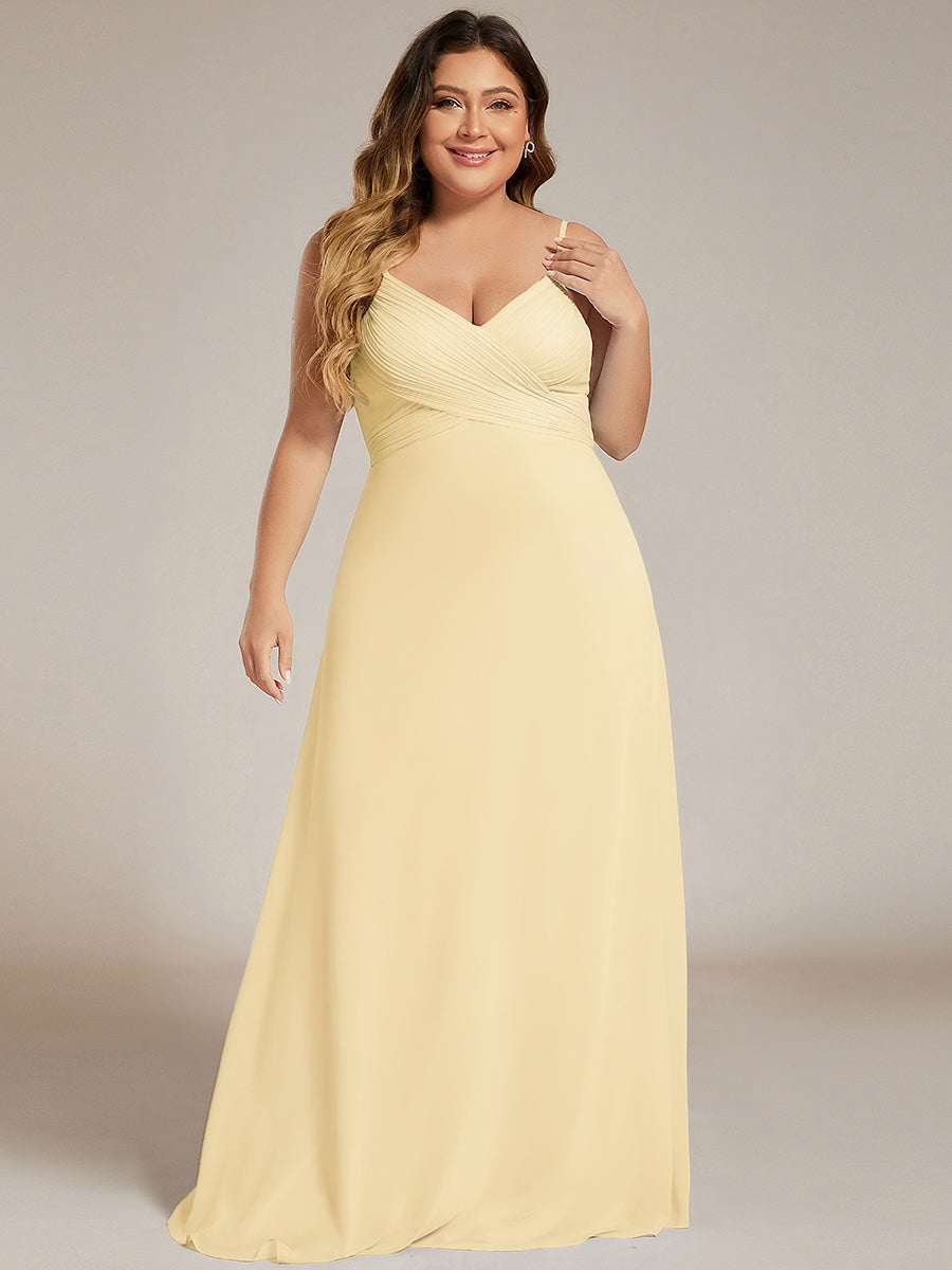 NOVA|Criss-Cross V-Neck Chiffon Backless A-Line Bridesmaid Dress