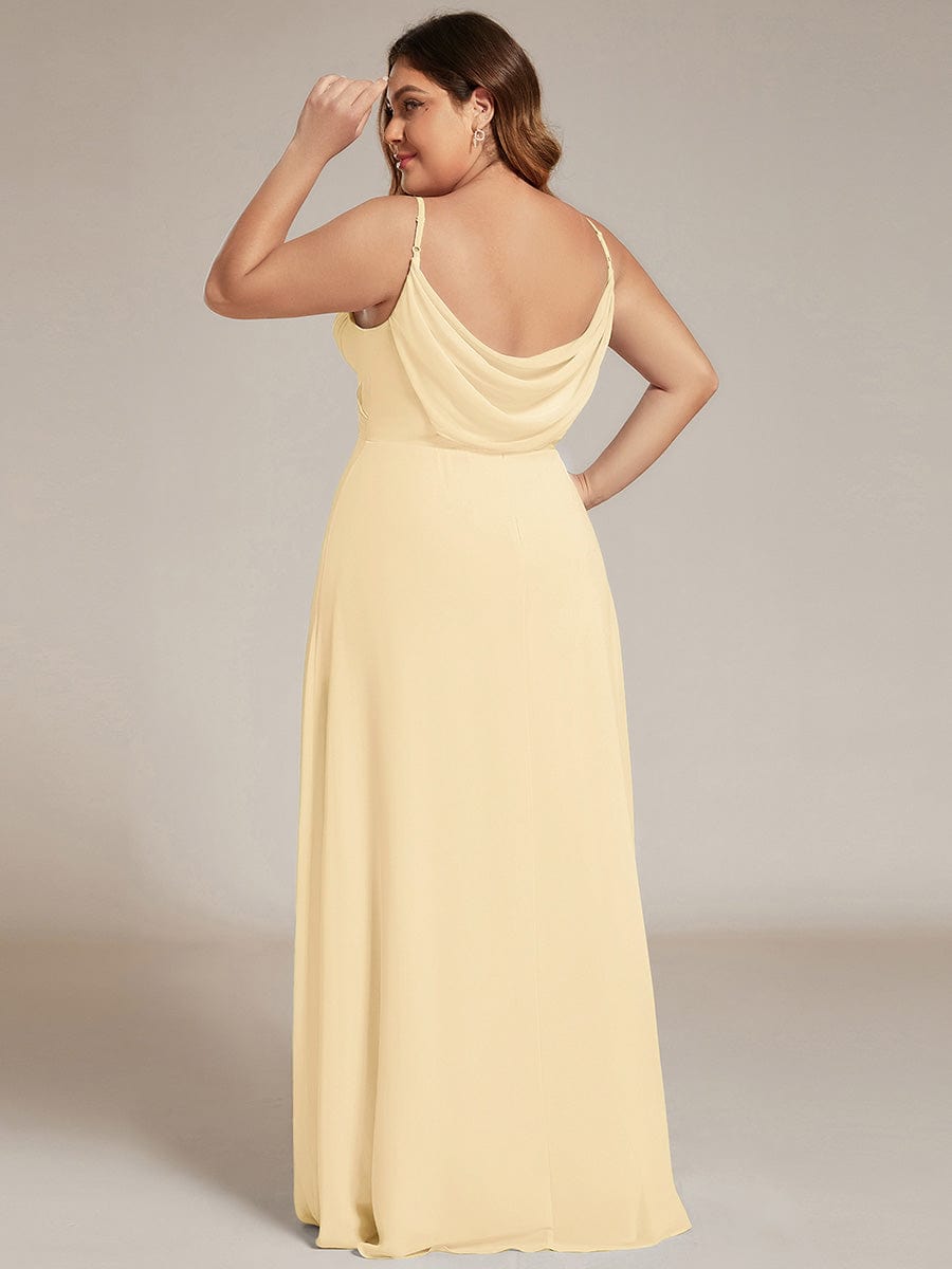 NOVA|Criss-Cross V-Neck Chiffon Backless A-Line Bridesmaid Dress