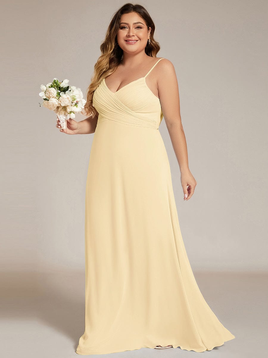 NOVA|Criss-Cross V-Neck Chiffon Backless A-Line Bridesmaid Dress