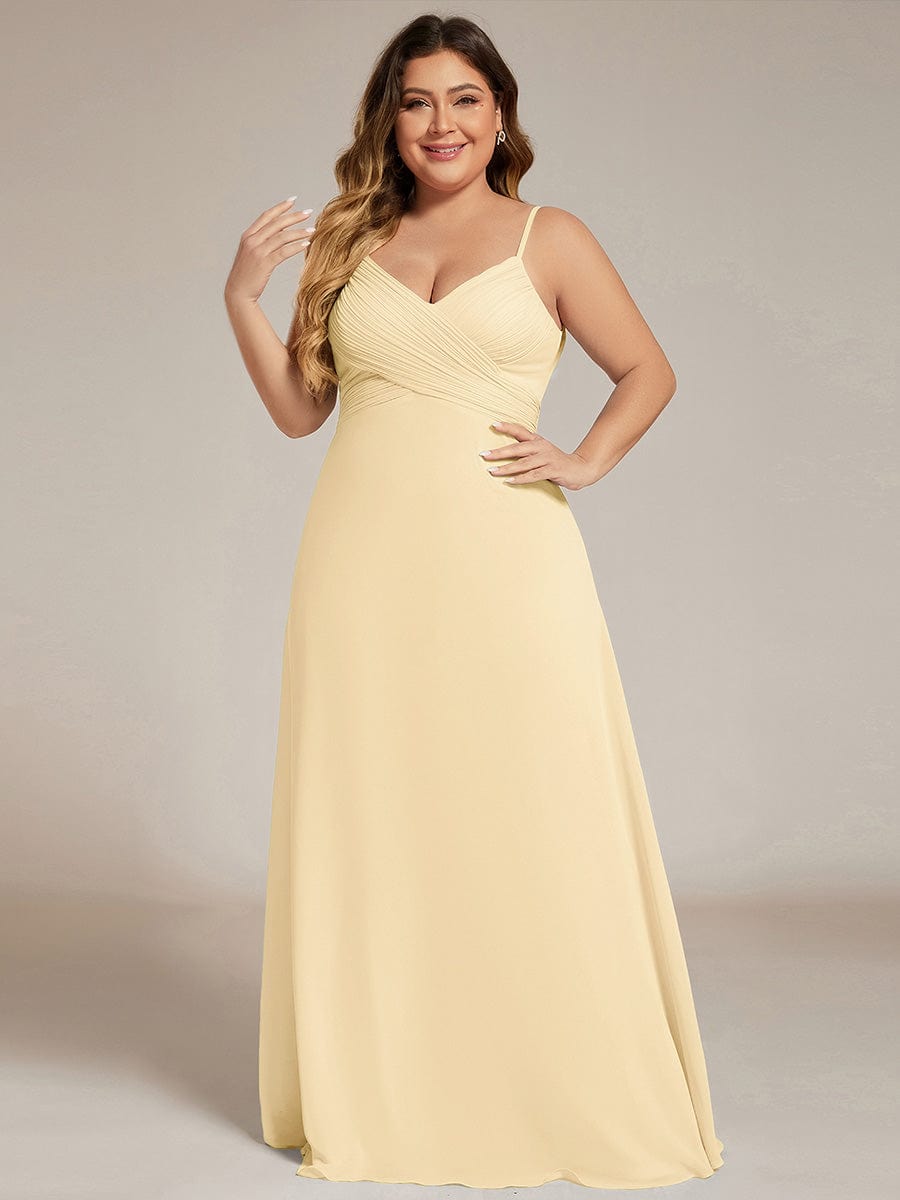 NOVA|Criss-Cross V-Neck Chiffon Backless A-Line Bridesmaid Dress